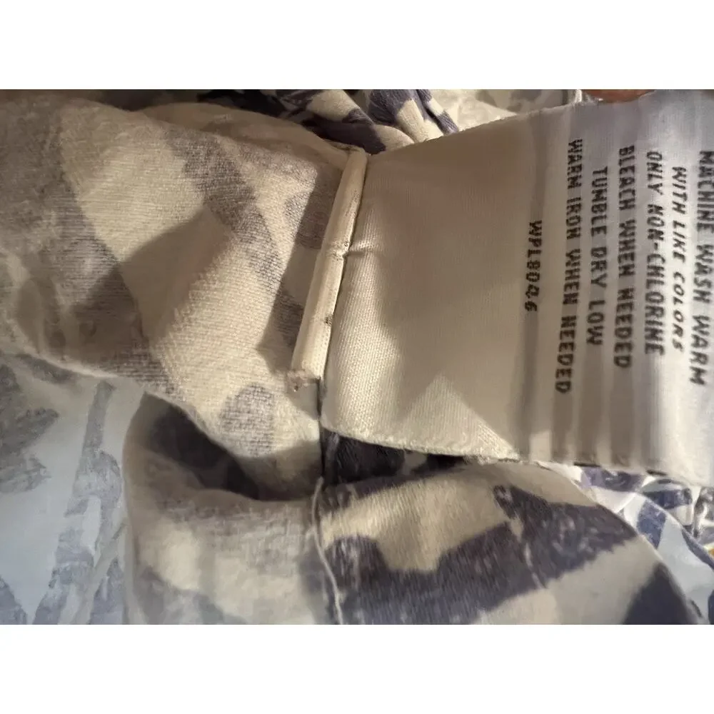 Charter Club Damask PAISLEY Designs 100% Pima Cotton FULL / QUEEN Blue White * R